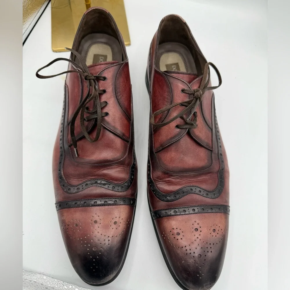 Dolce & Gabbana Brown Leather Brogue‎ Lace Up Derby Shoes